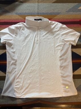 Women's White equestrian horse show shirt